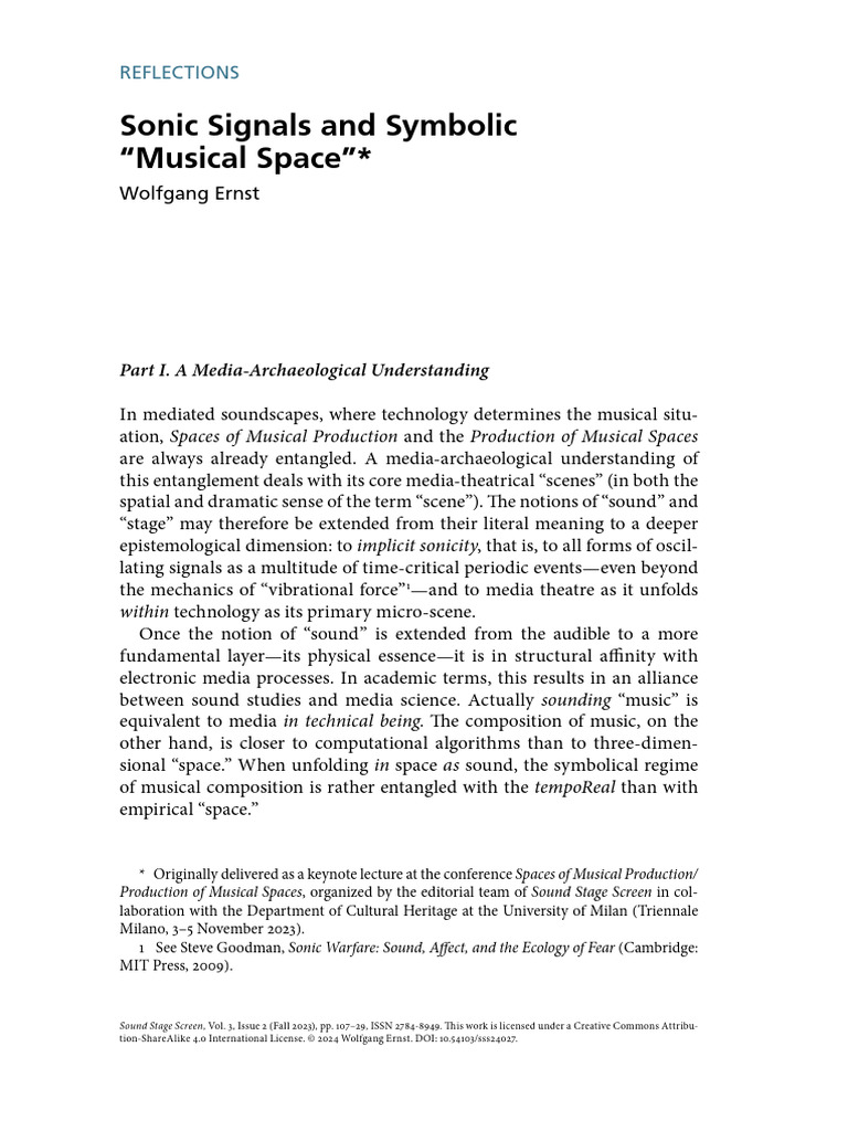 Sonic Signals and Musical Space Analysis | PDF | Acoustics | Sound