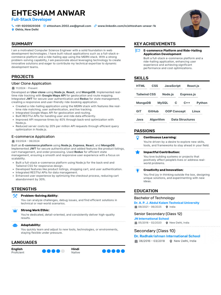 Ehtesham Anwar Resume | PDF | Software Engineering | Computing