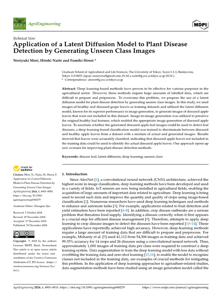 Latent Diffusion for Plant Disease Detection | PDF | Deep Learning ...