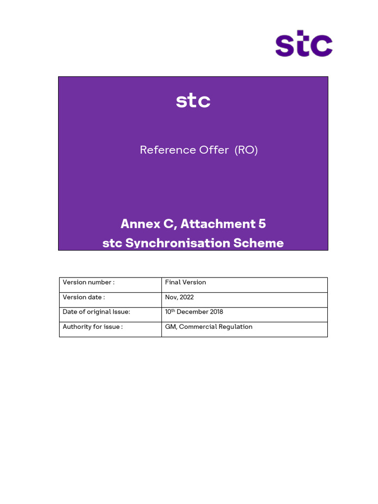 9 Annex C Attachment 5 Network Synchronization - Nov 2022 | PDF ...