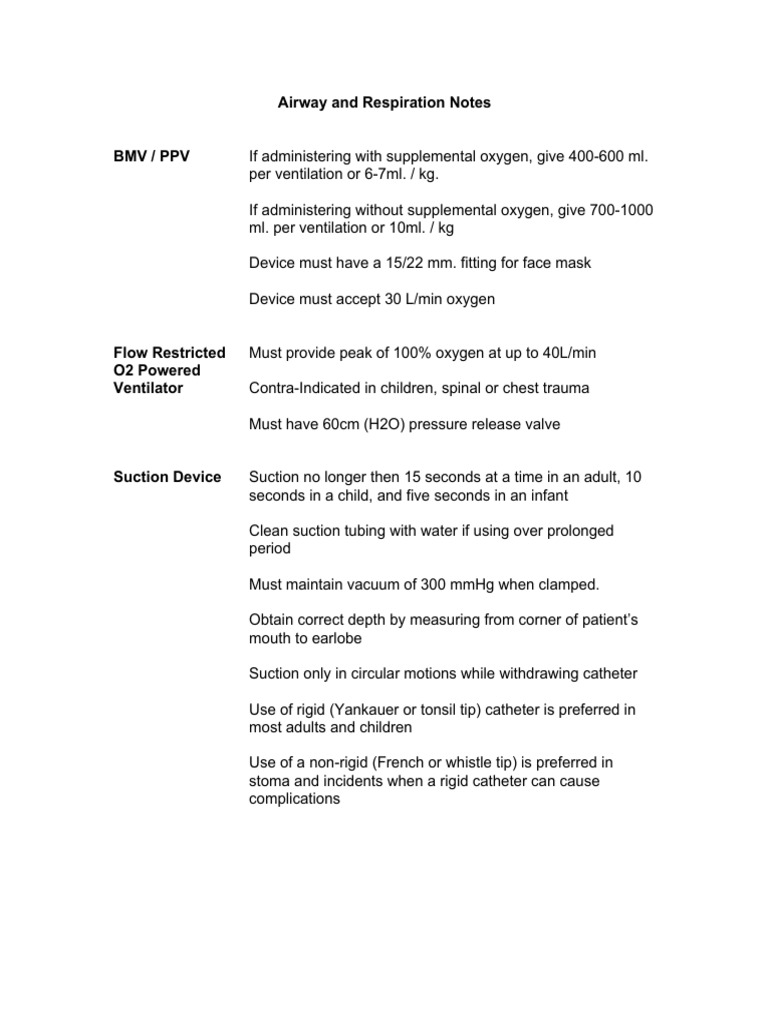 Airway Management and Ventilation Guidelines | PDF