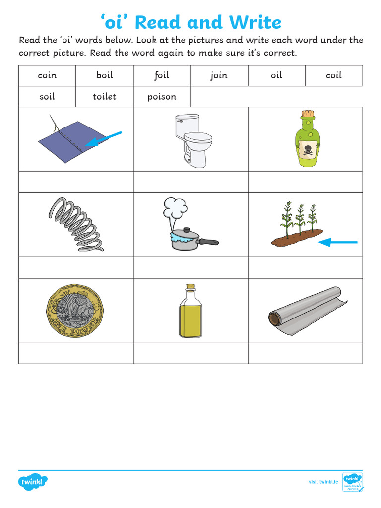Oi - Read and Write Activity Sheet | PDF