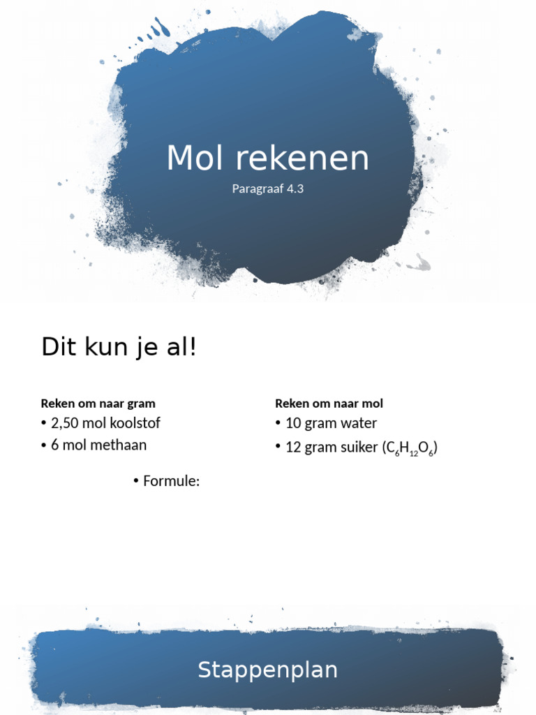 Paragraaf 4.3 Mol Rekenen | PDF