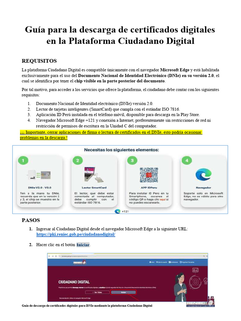 Descarga de Certificados Digitales DNIe | PDF | Tarjeta electrónica ...