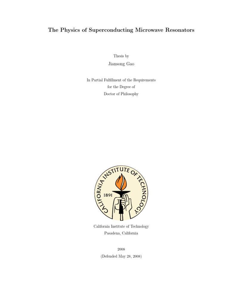 Superconducting Microwave Resonators Study | PDF | Superconductivity ...