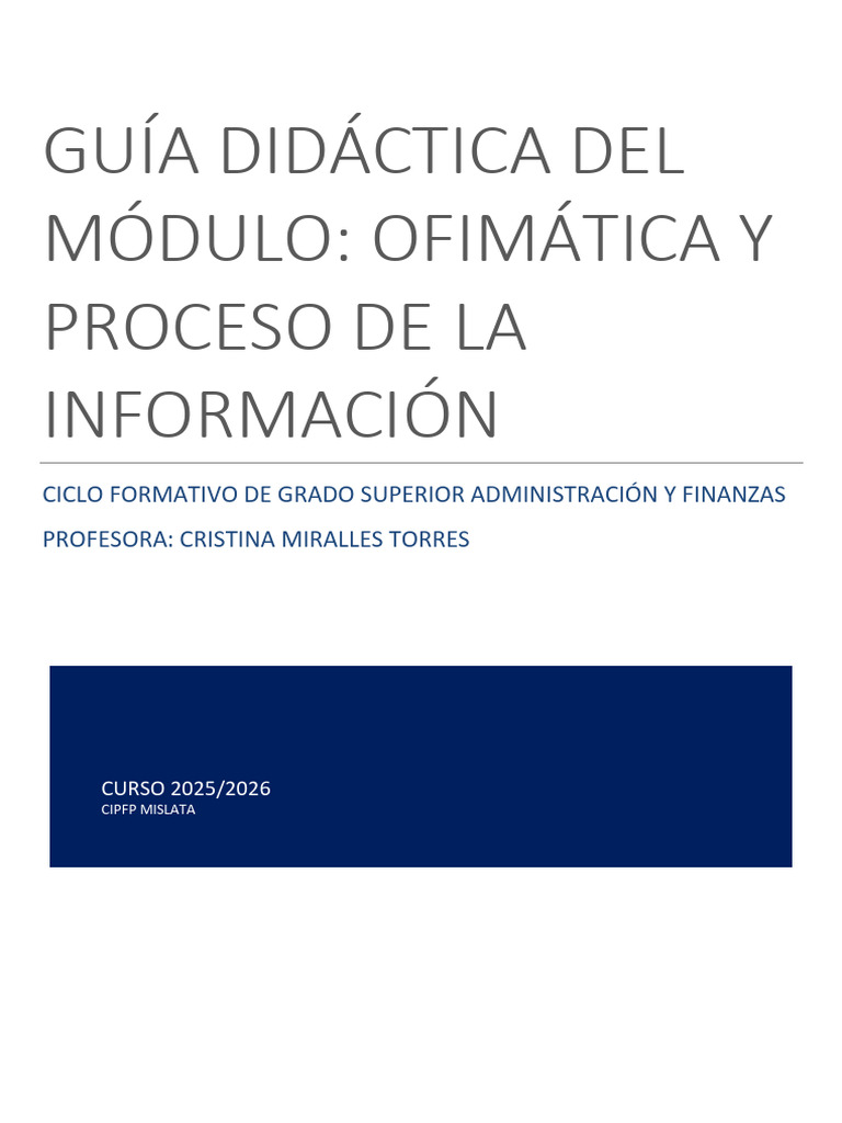 Guía Ofimática: Módulo 2025/2026 | PDF | Software de la aplicacion ...