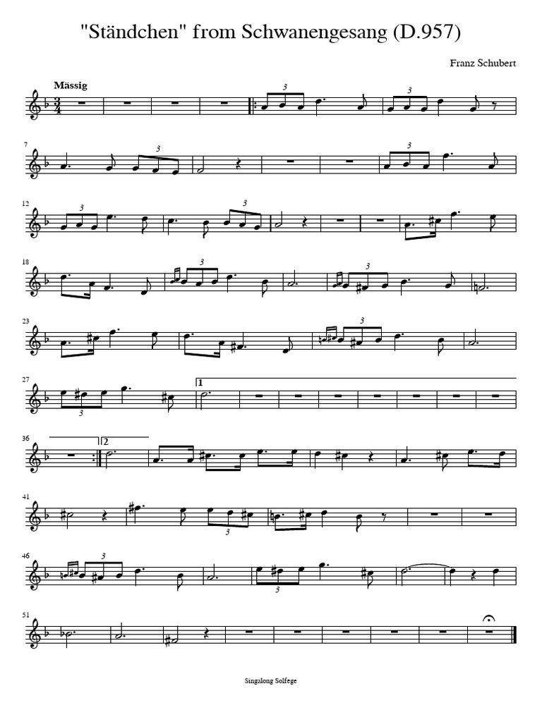 Ex2 3 Schubert Treble | PDF
