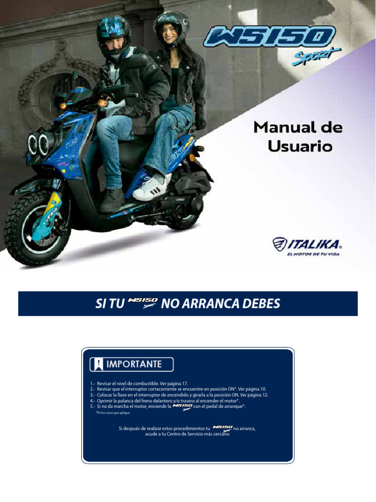 Manual de Usuario WS 150 Sport 2023 | PDF
