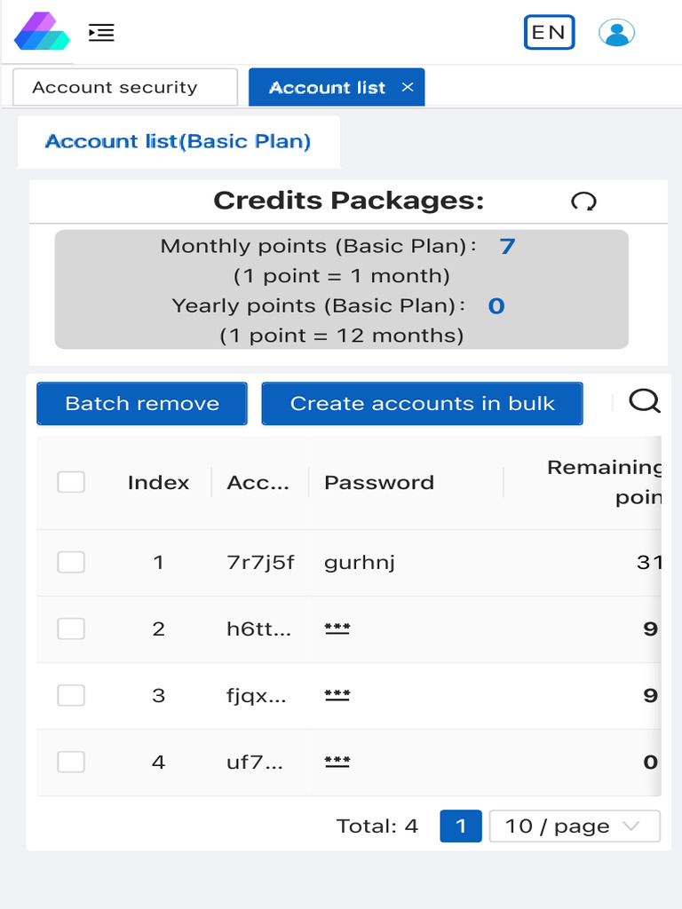 Account List - ResellerSystem | PDF