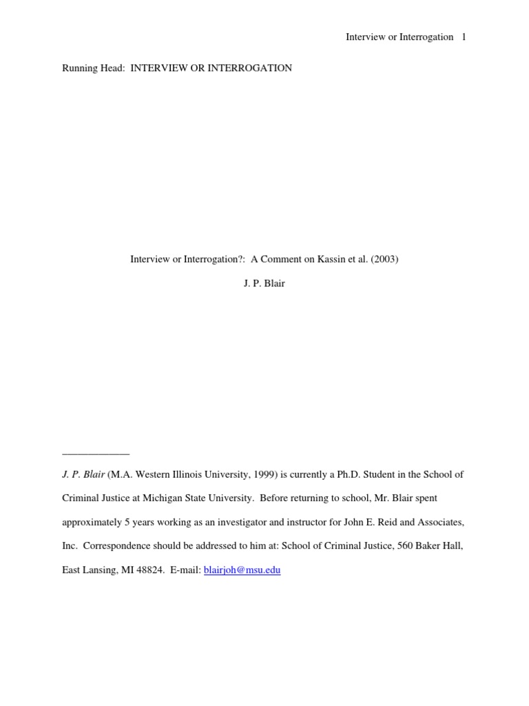 Difference Between Interview and Interrogation PDF Interrogation