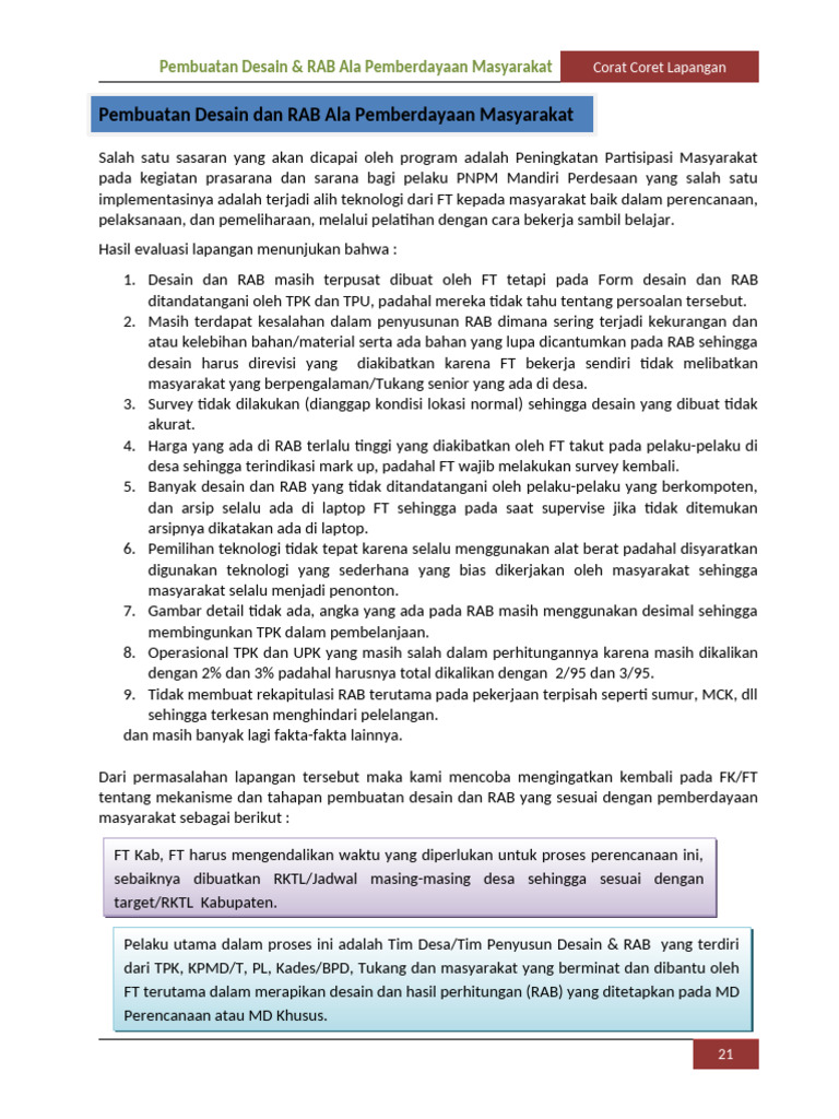 Petunjuk Pembuatan Desain Dan RAB | PDF