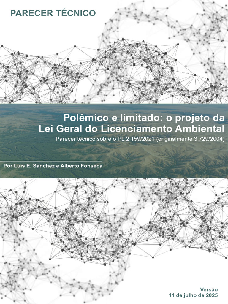 Análise Crítica do PL 2159/2021 sobre Licenciamento Ambiental | PDF ...