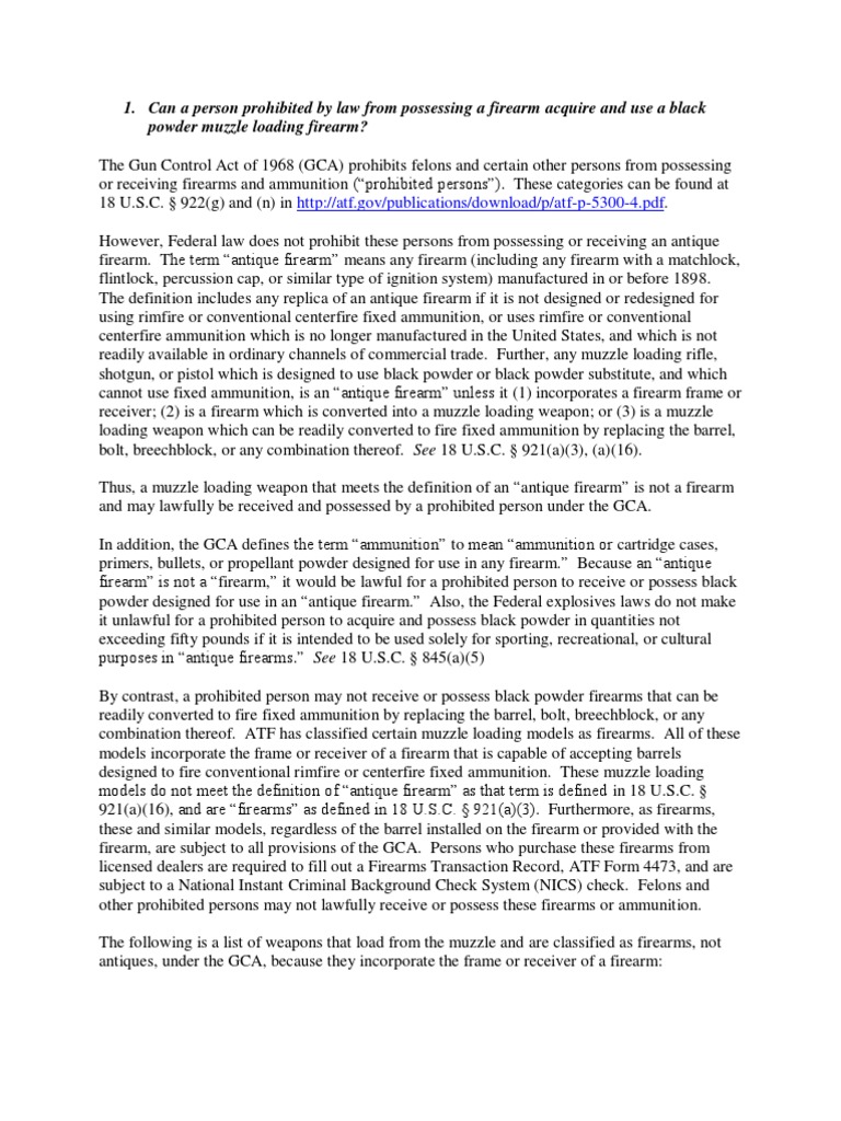 Firearm Possession Laws for Prohibited Persons | PDF | National Instant ...