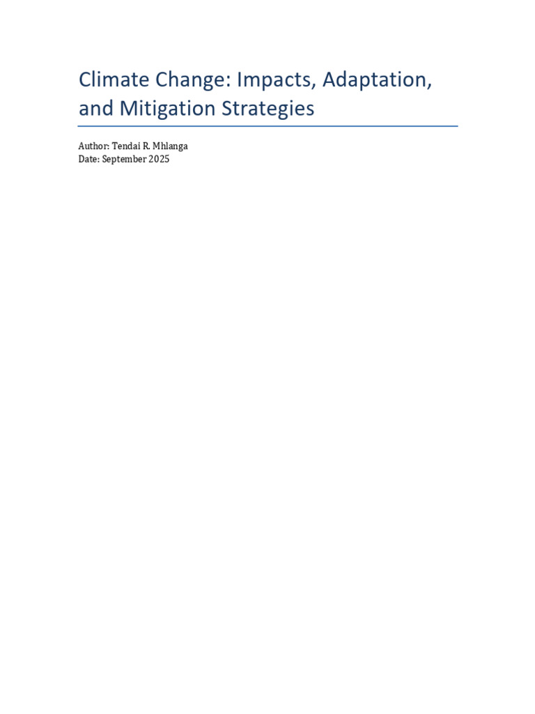Climate Change Impacts, Adaptation, and Mitigation Strategies | PDF