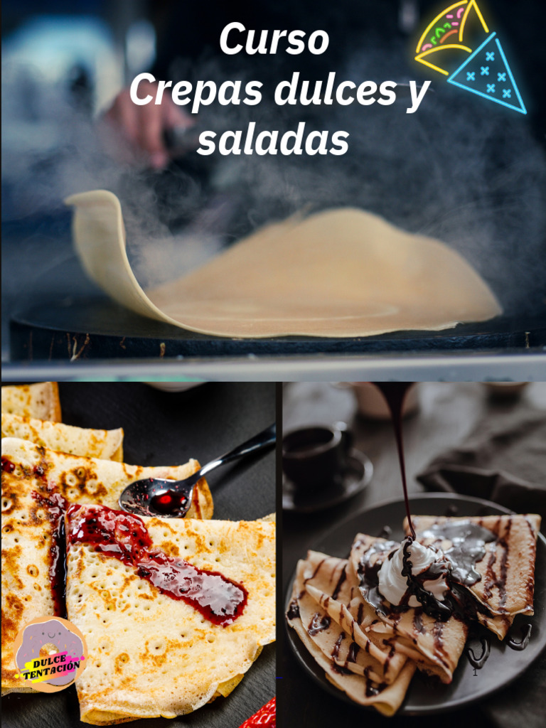 Curso de Crepas Dulces y Saladas | PDF | Cocina | Alimentos