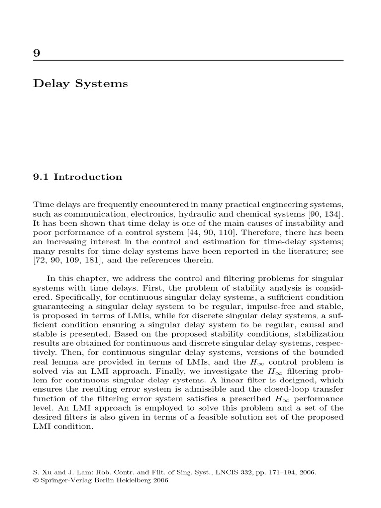 Control of Delay Systems Stability | PDF | Mathematical Relations ...