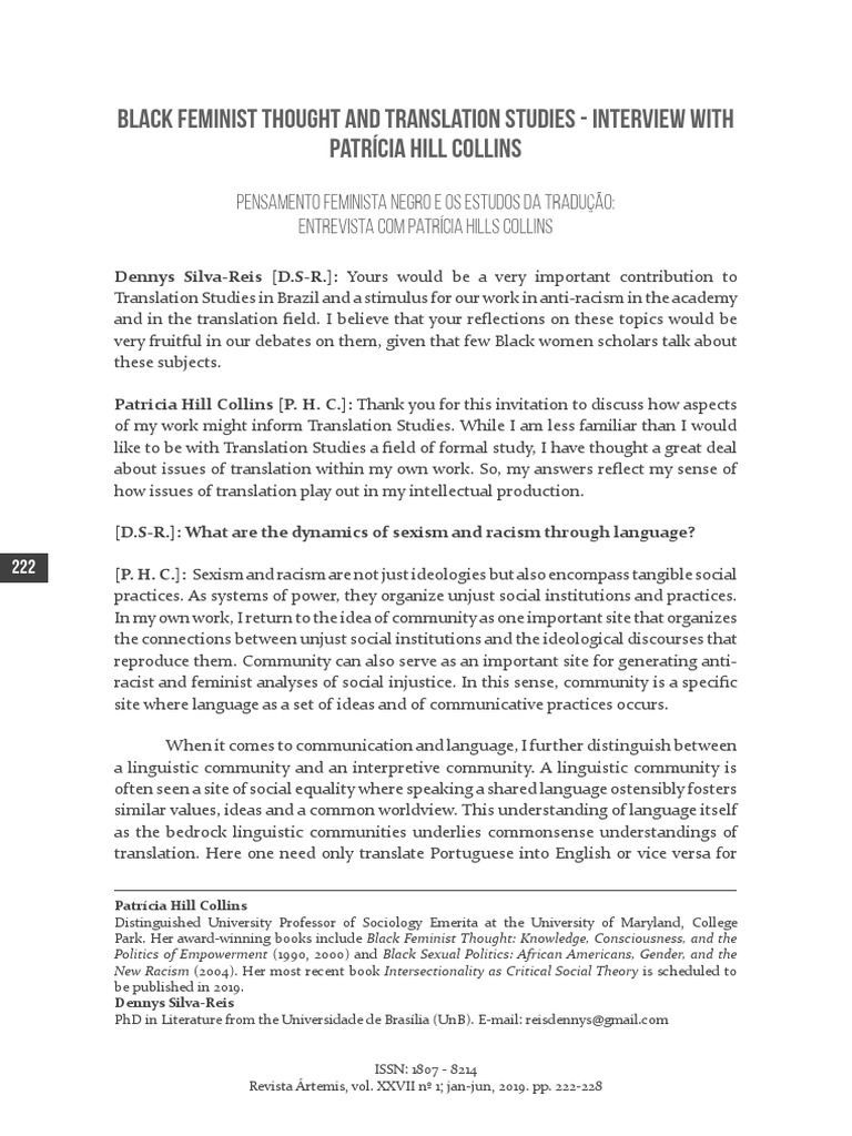 Black Feminist Thought and Translation S | PDF | Intersectionality ...