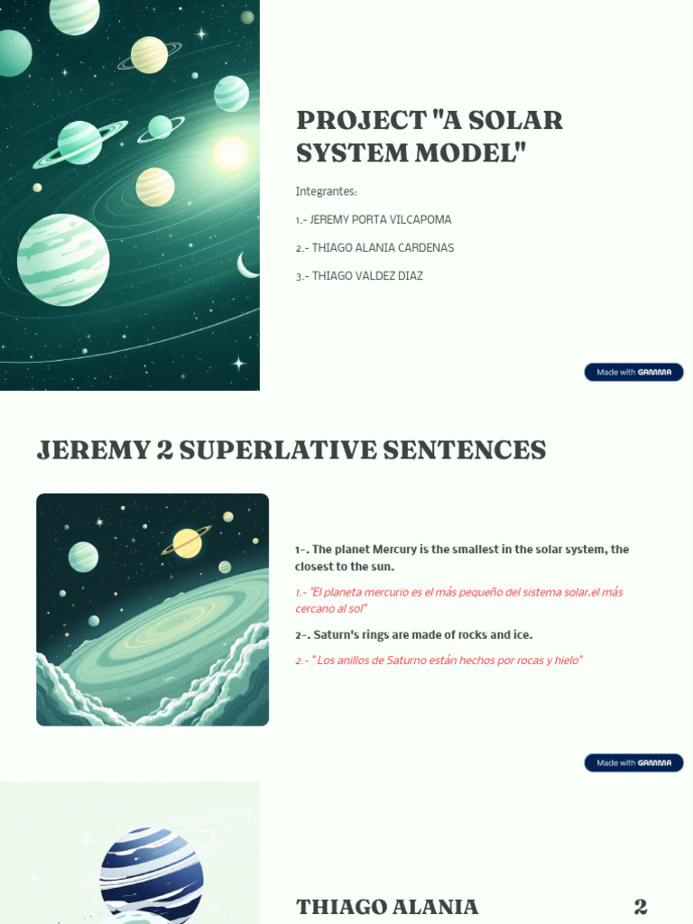 Project A Solar System Model | PDF