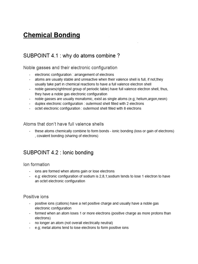 Understanding Chemical Bonding Types | PDF | Ion | Ionic Bonding