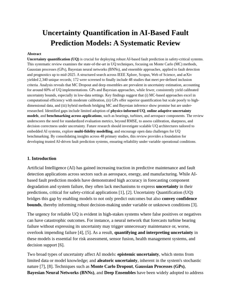 Uncertainty Quantification in AI Fault Prediction | PDF | Artificial ...