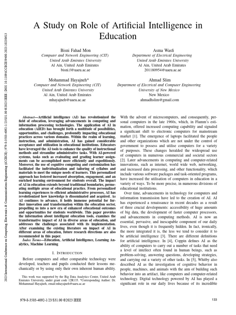 AI's Transformative Role in Education | PDF | Machine Learning ...