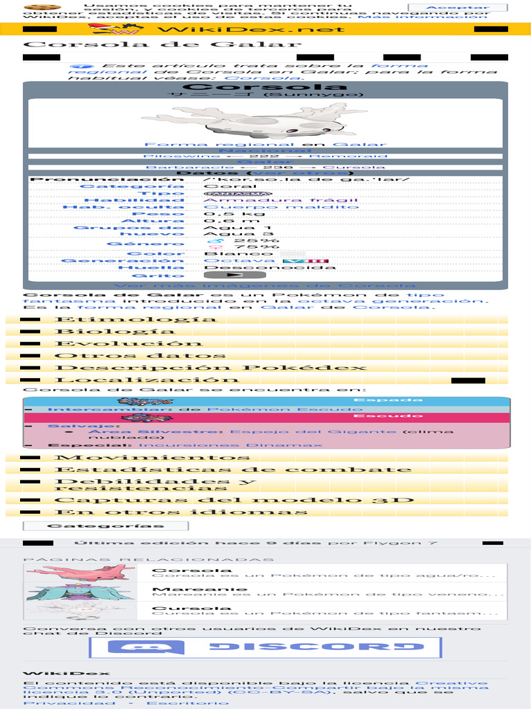 Corsola de Galar - WikiDex, La Enciclopedia Pokémon | PDF