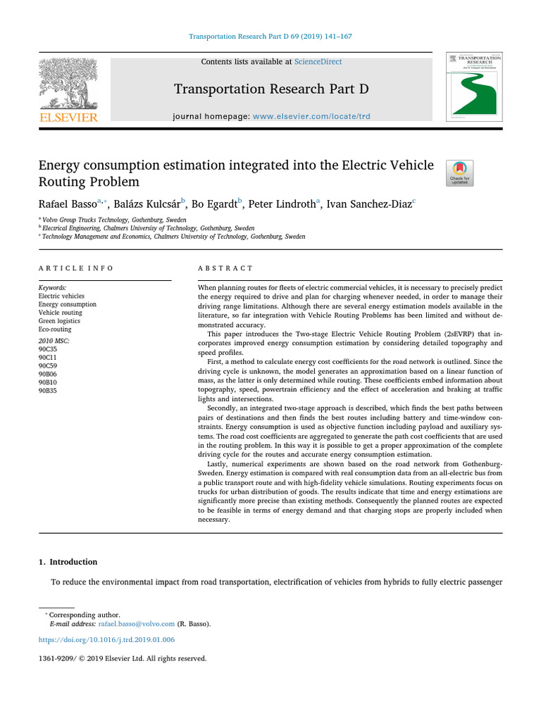 Electric Vehicle Routing with Energy Estimation | PDF | Electric ...