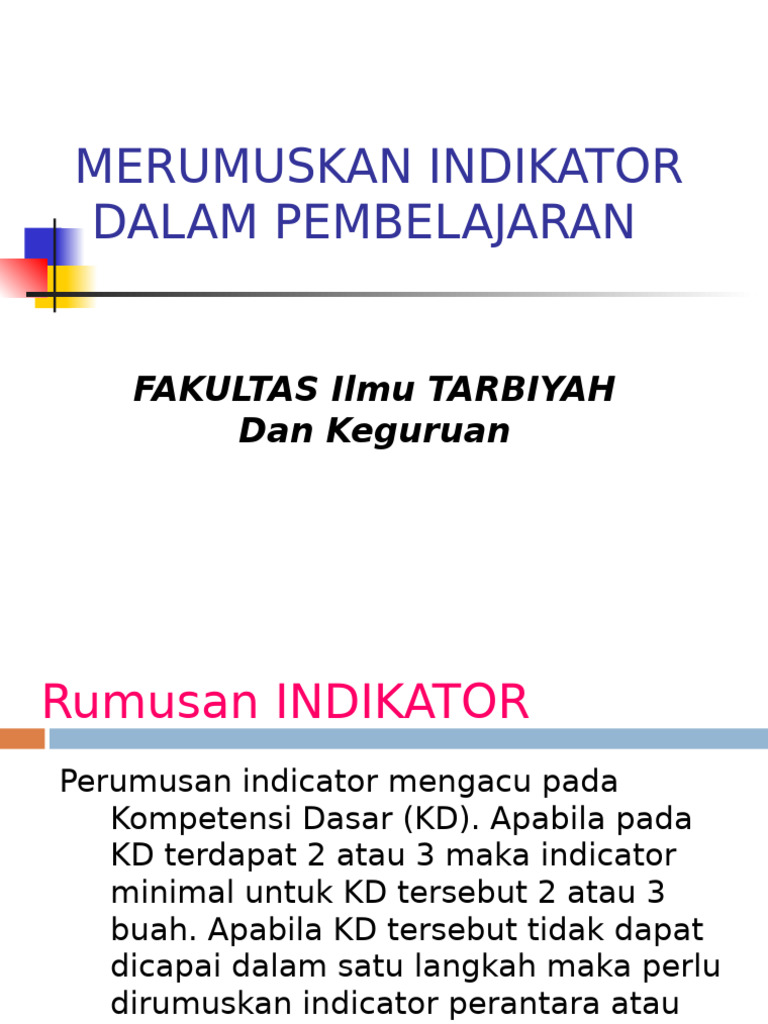 Merumuskan Indikator Pembelajaran Efektif | PDF