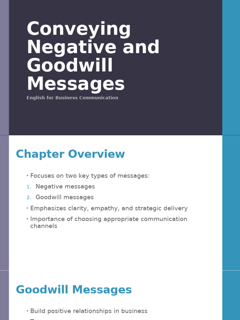 4 Conveying Negative and Goodwill Messages | PDF | Communication ...