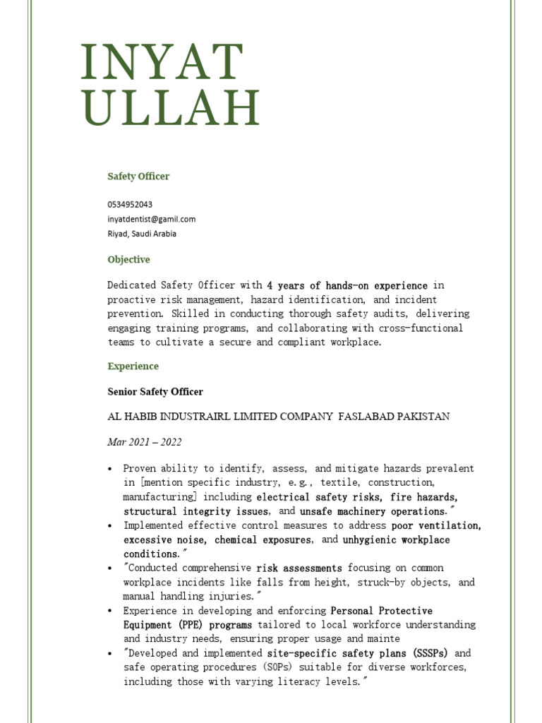 Safety INYAT - 1 | PDF | Safety | Risk