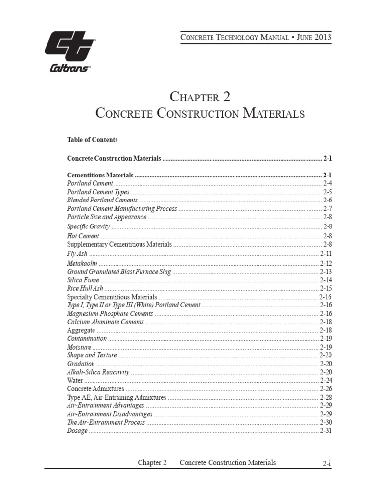 Concrete Construction Materials Overview | PDF | Cement | Concrete