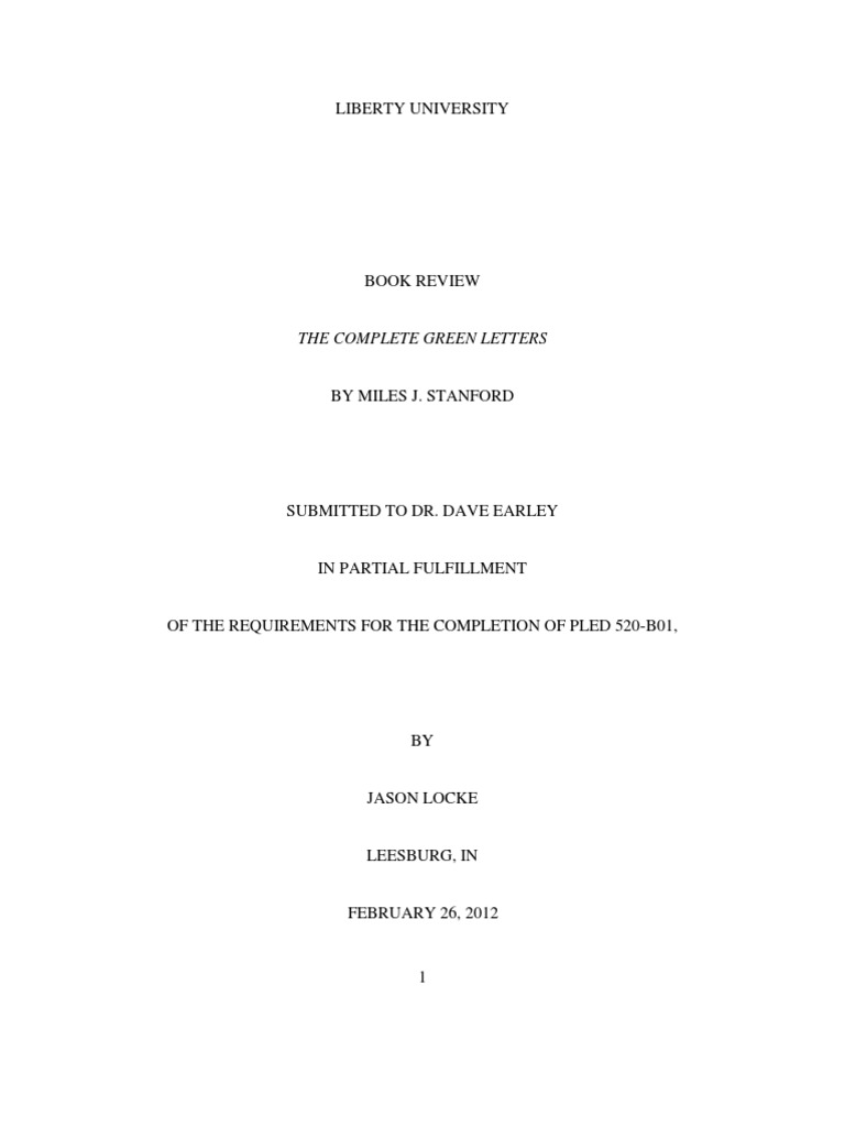 Review of The Complete Green Letters | PDF | Justification (Theology ...