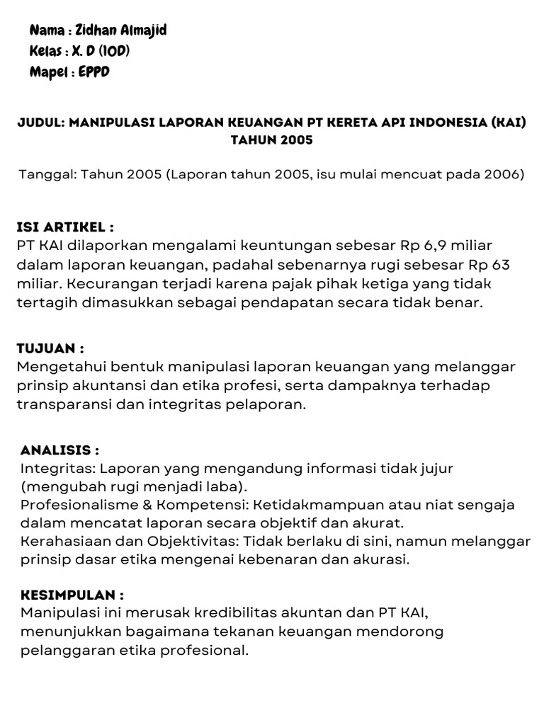 Etika Profesi - Nama Zidhan Almajid Kelas X. D (10D) Mapel EPPD ...