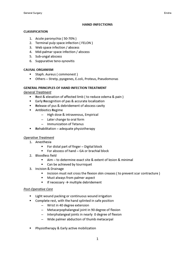 Hand Infections: Types and Treatments | PDF | Hand | Nail (Anatomy)