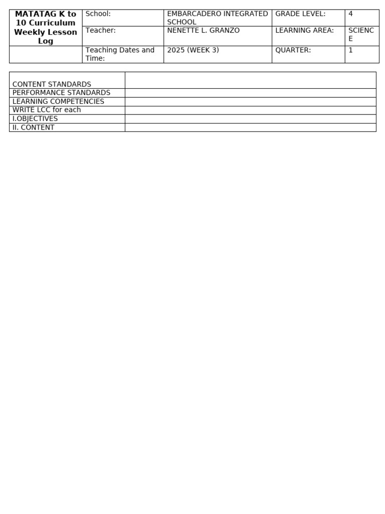 MATATAG K To 10 Curriculum | PDF