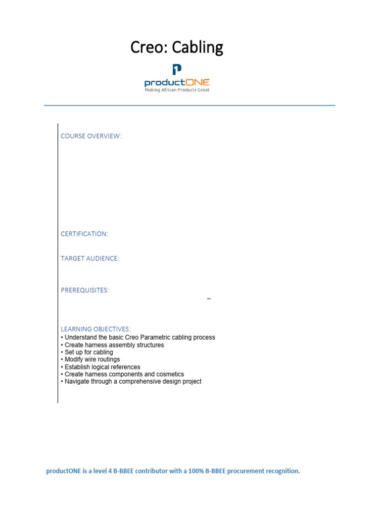 Creo Cabling Course Overview | PDF | Computing