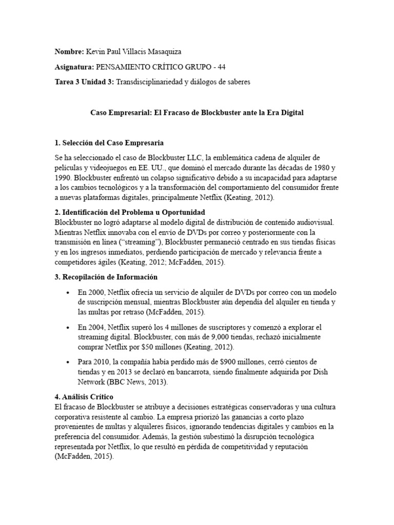Fracaso de Blockbuster en la Era Digital | PDF | Netflix | Streaming Media