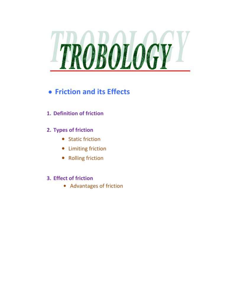 Understanding Friction and Its Effects | PDF | Friction | Bearing ...