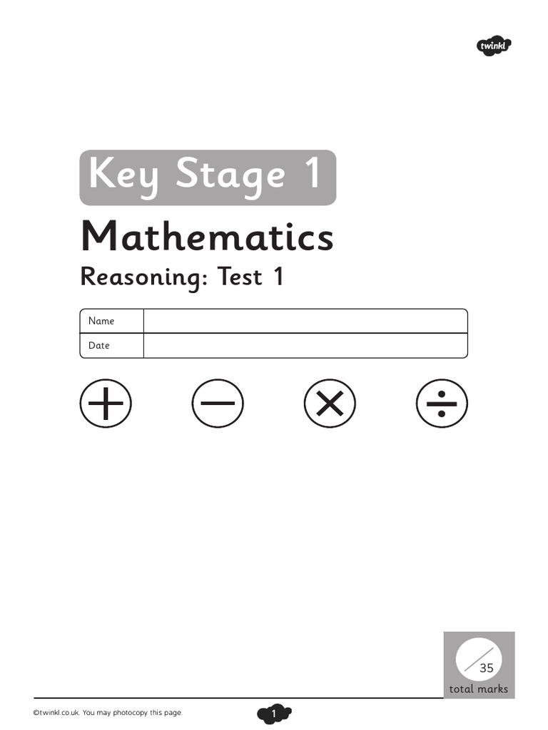 Key Stage 1 Maths Assessment Test | PDF