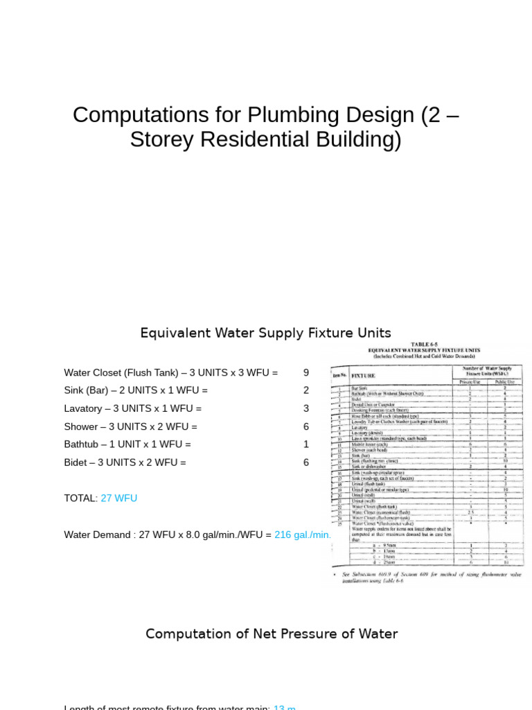 Plumbing Design Computations Guide | PDF | Toilet | Septic Tank