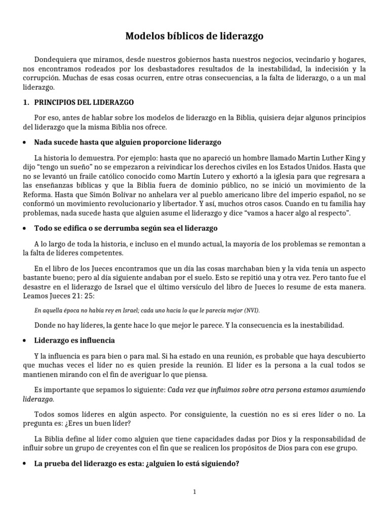 Tipos de liderazgo en la Biblia | PDF | Pablo el apóstol | Liderazgo