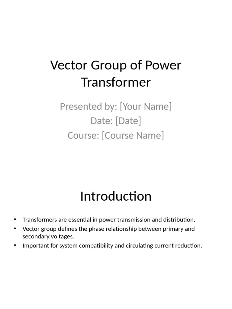 Understanding Transformer Vector Groups | PDF