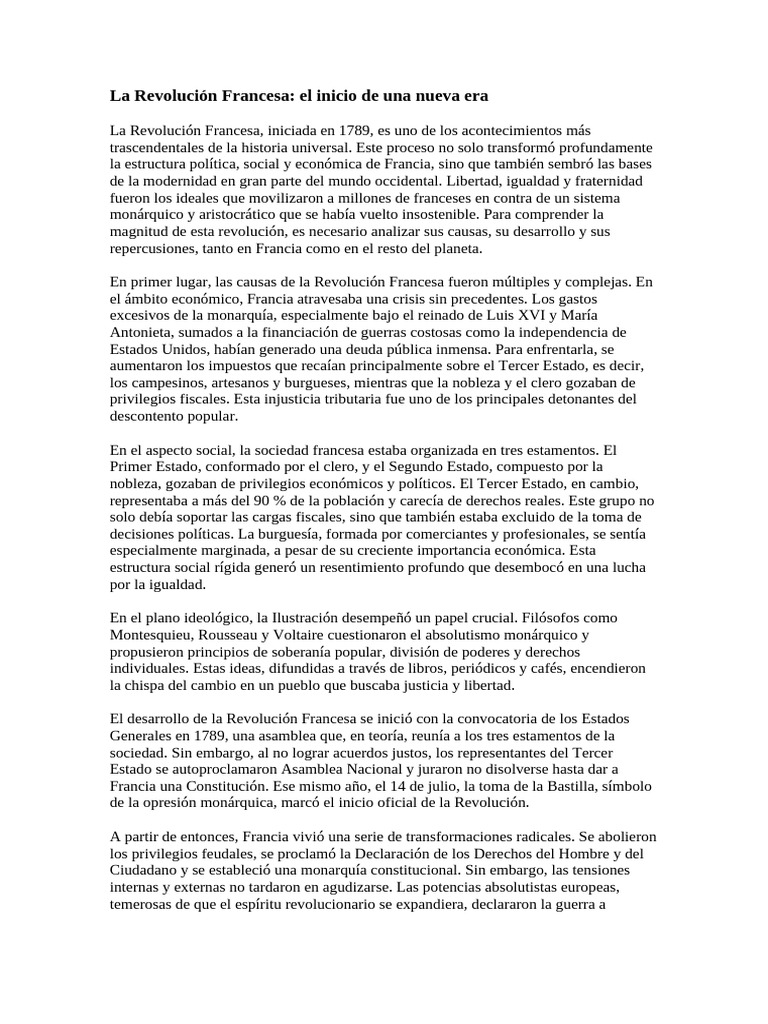 La Revolución Francesa | PDF | revolución Francesa | Francia