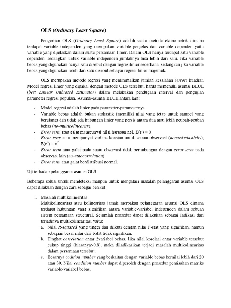 Pengertian Ols