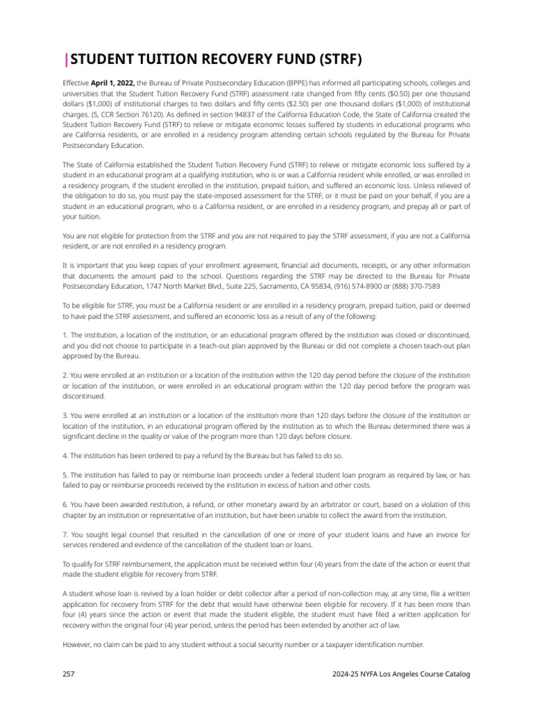 California Student Tuition Recovery Fund Update | PDF | University And ...