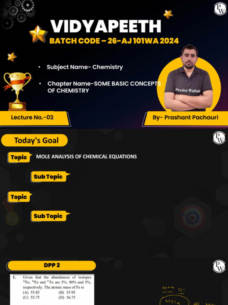 Some Basic Concepts of Chemistry - 03 - Class Notes - 26-AJ101WA 2024 | PDF