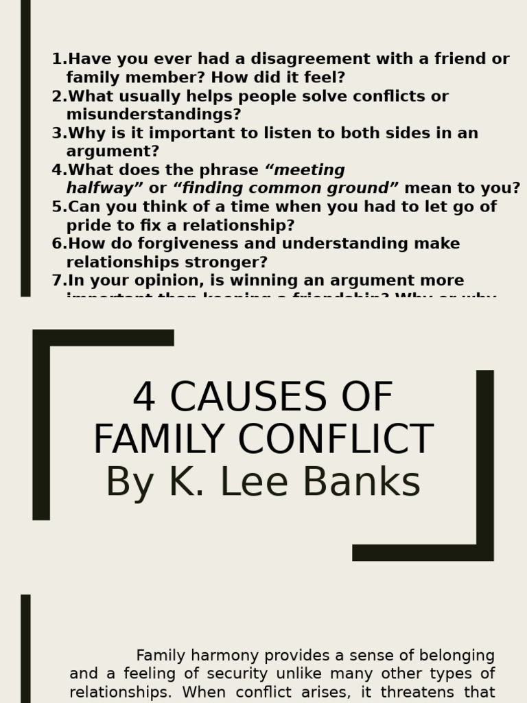 Four Causes of Family Conflict | PDF | Family | Sibling