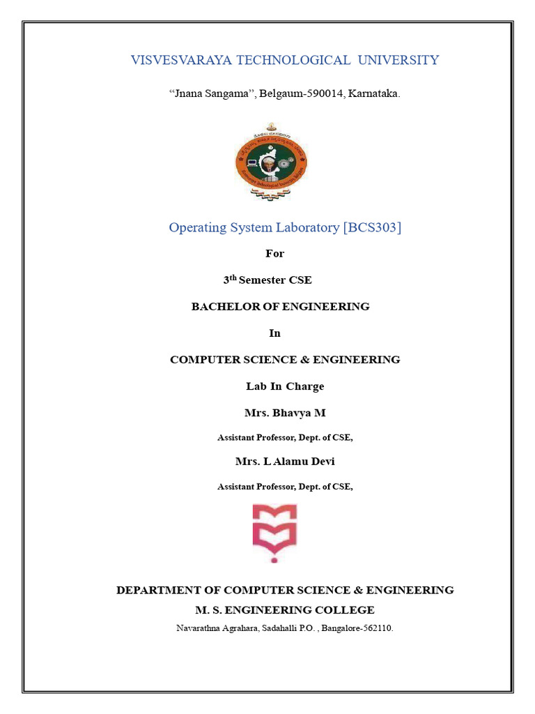 Operating System Lab Guide for CSE Students | PDF | Process (Computing ...
