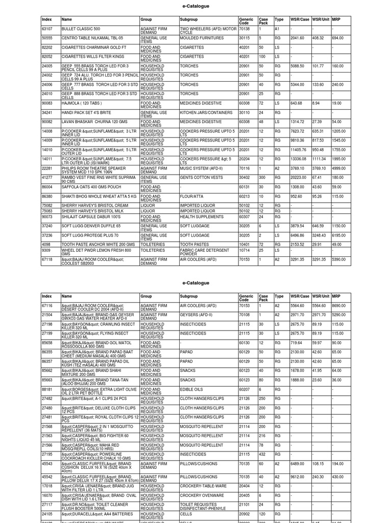 e Catalogue