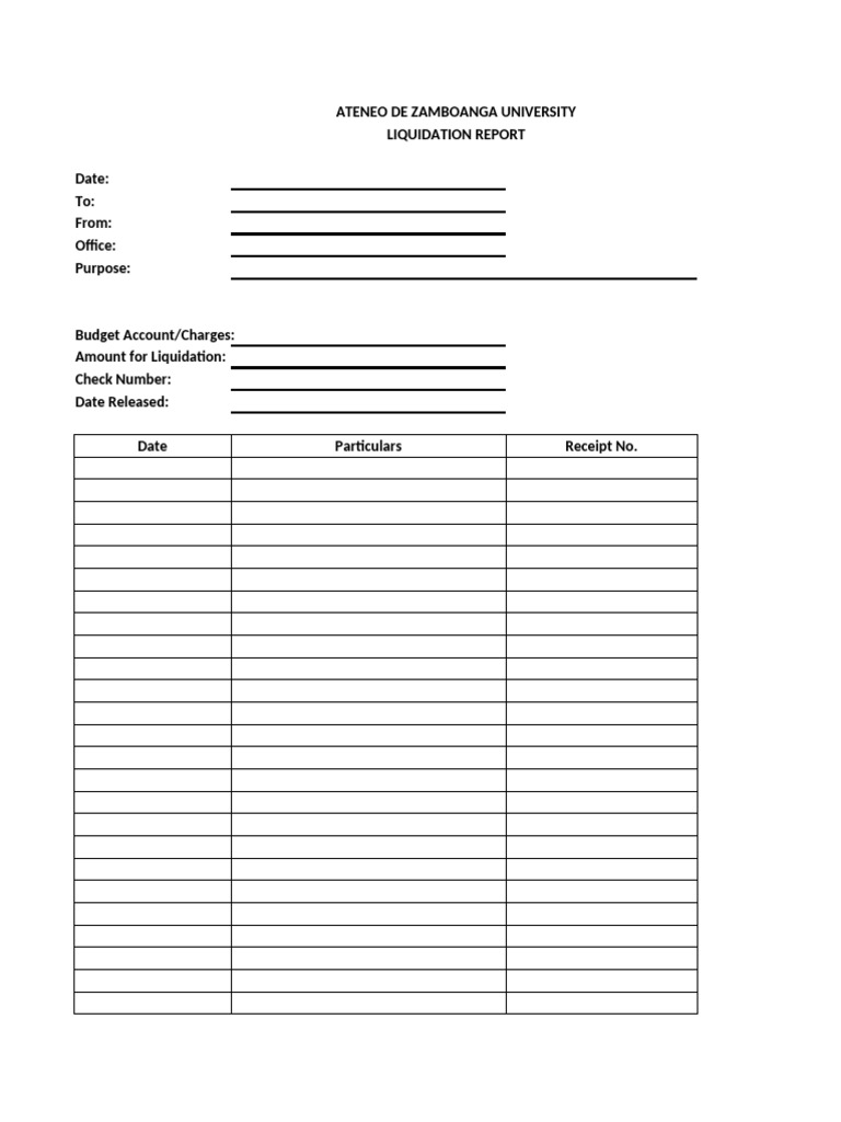 Liquidation Report Template | PDF